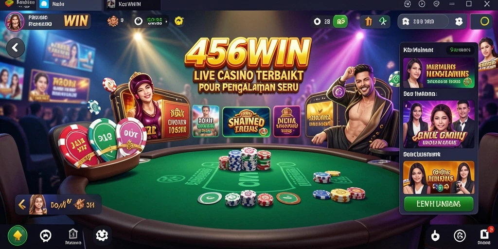 Tampilan gameplay Live Casino di 456WIN yang memukau dan interaktif.