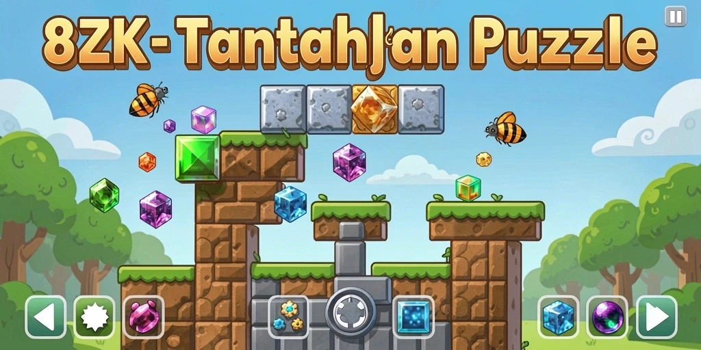 Tampilan gameplay <strong>8ZK</strong> dengan berbagai teka-teki yang menantang
