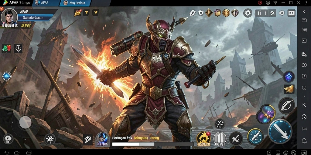 Tampilan aksi seru dari gameplay AFAF dalam pertarungan.