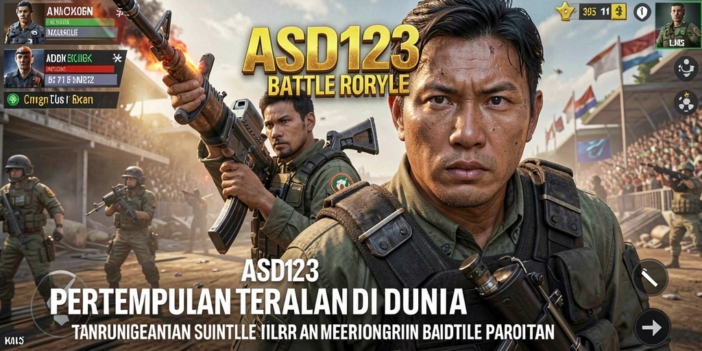 Tangkapan layar pertarungan intens dalam ASD123 Battle Royale.
