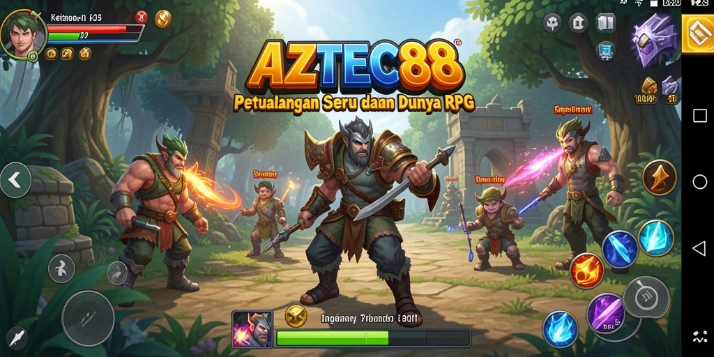Tampilan gameplay AZTEC88 yang mendebarkan dan penuh aksi RPG.