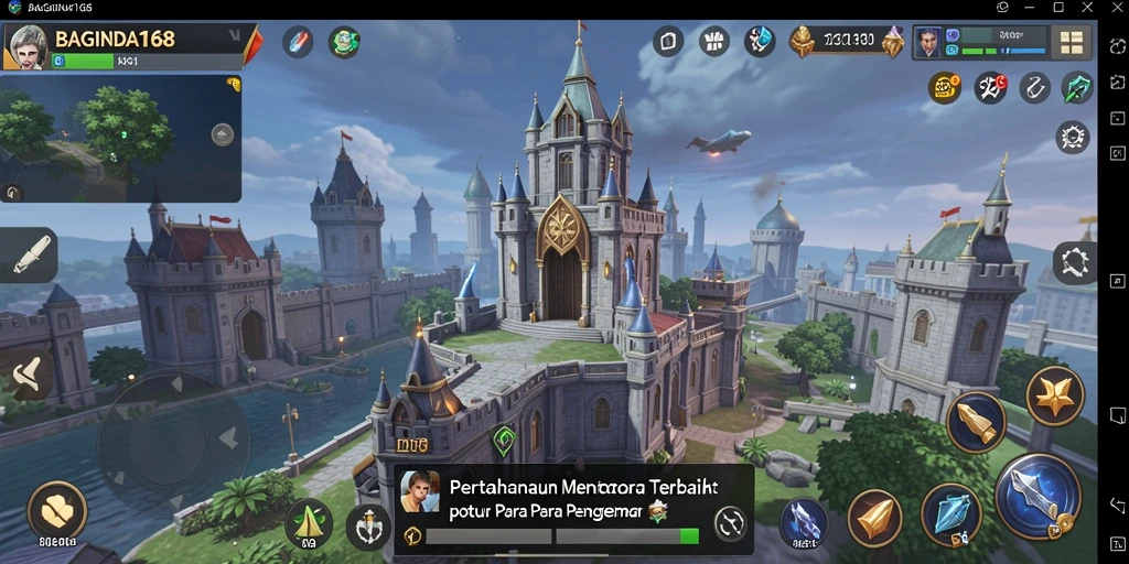 Tangkapan layar BAGINDA168 yang menunjukkan aksi seru Tower Defense.