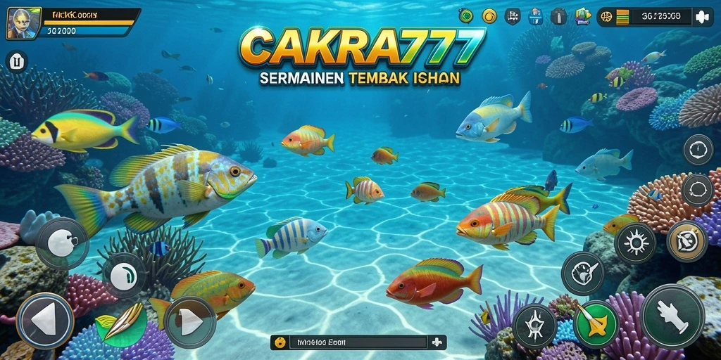 Tampilan gameplay menarik dalam CAKRA777 dengan ikan warna-warni.
