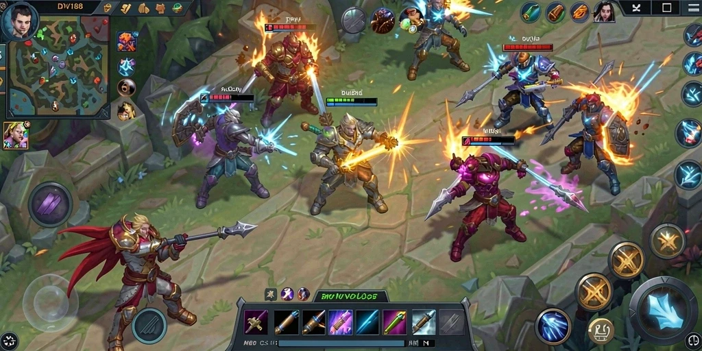 Tangkapan layar gameplay DV188 yang menunjukkan aksi pertempuran seru.