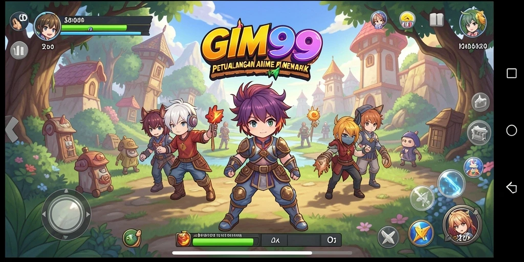 Tangkapan layar gameplay GIM999 yang menakjubkan dan penuh warna.