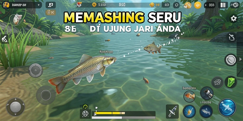 Tampilan gameplay memancing yang menawan di HARAPJP.