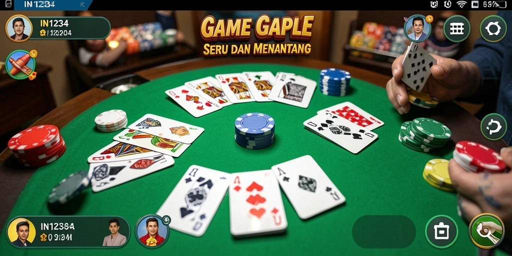 Screenshot gameplay Gaple yang seru dan interaktif di IN1234.