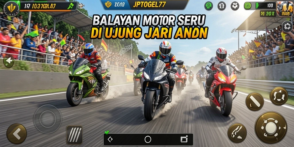 Gameplay menarik dari balapan motor di JPTOGEL77 dengan grafis luar biasa.