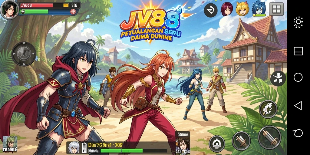 Tampilan gameplay JV88 yang menampilkan aksi seru dan karakter menarik.