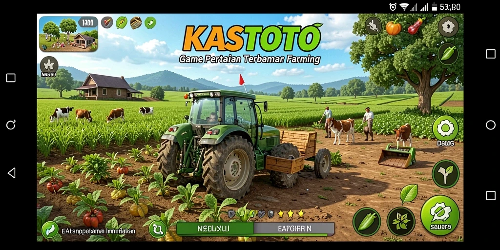 Screenshot KASTOTO menampilkan aktivitas seru dalam pengelolaan pertanian.