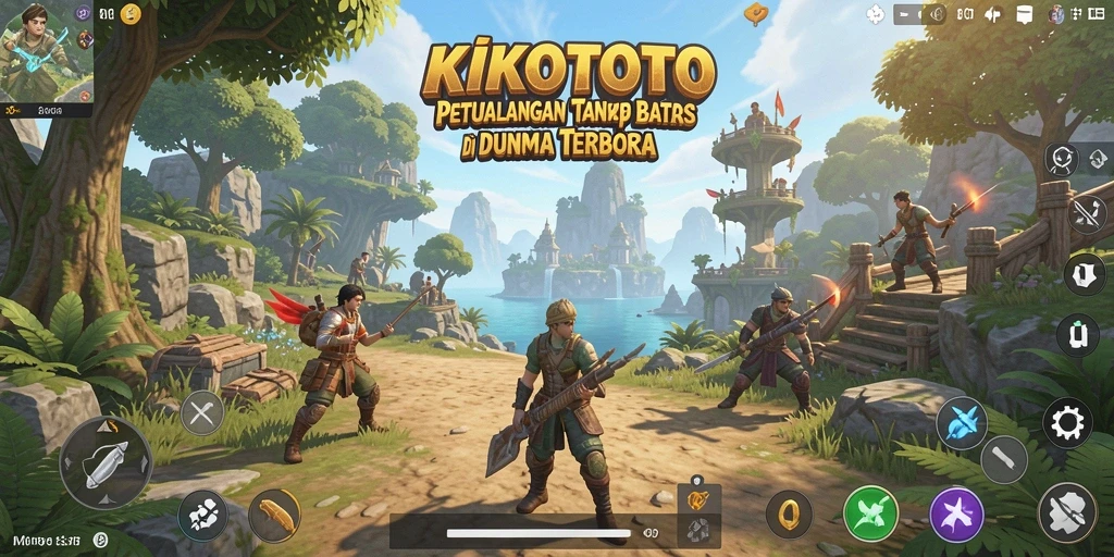 Screenshot gameplay KIKOTOTO yang menampilkan keindahan dunia terbuka.