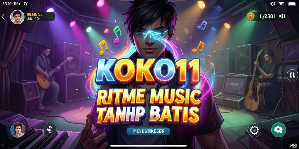 Tampilan gameplay interaktif KOKO11 dengan berbagai lagu menarik.