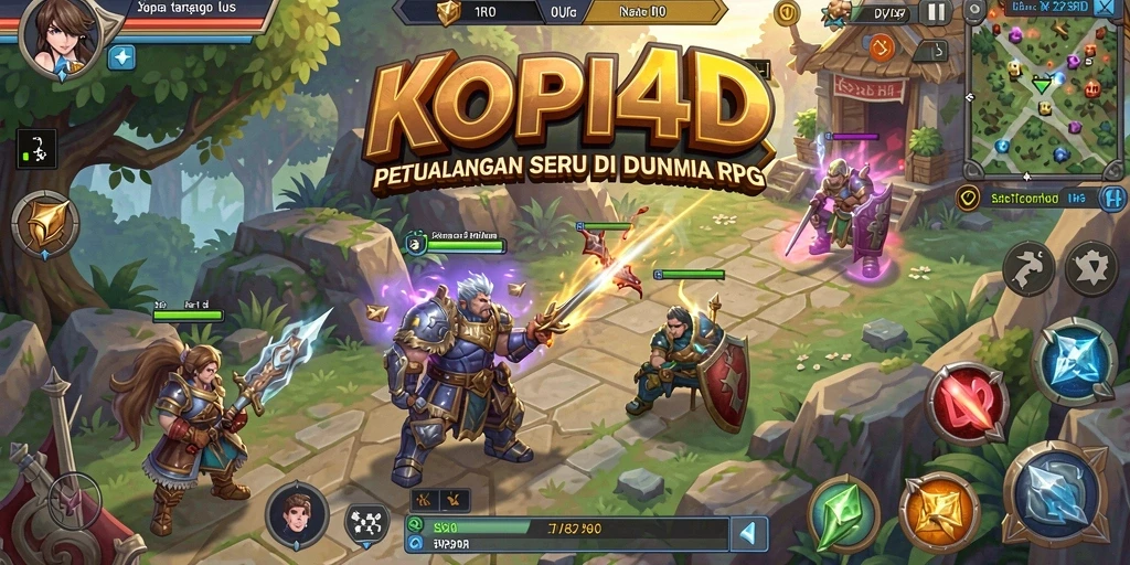 Screenshot dari gameplay KOPI4D yang menunjukkan aksi pertempuran.