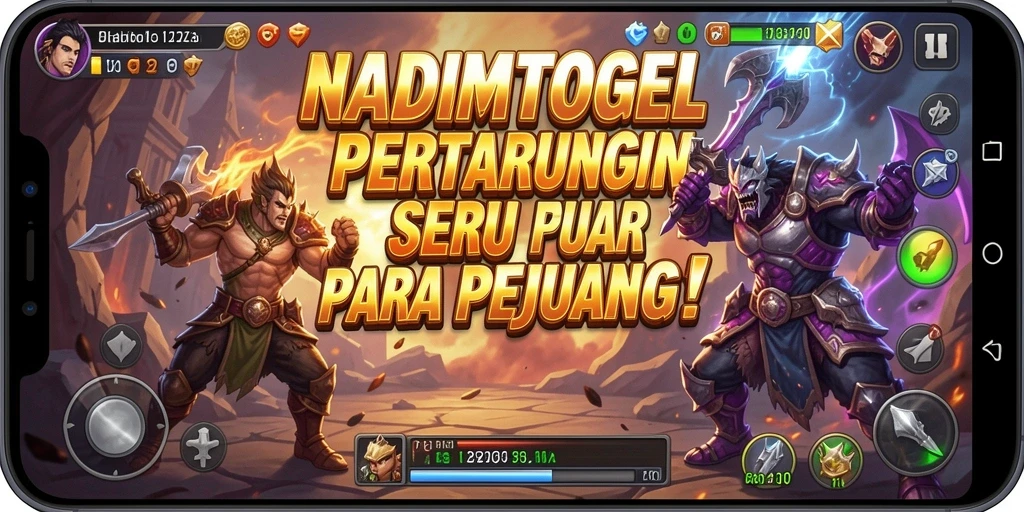 Screenshot NADIMTOGEL menampilkan aksi bertarung yang intens dan mendebarkan.