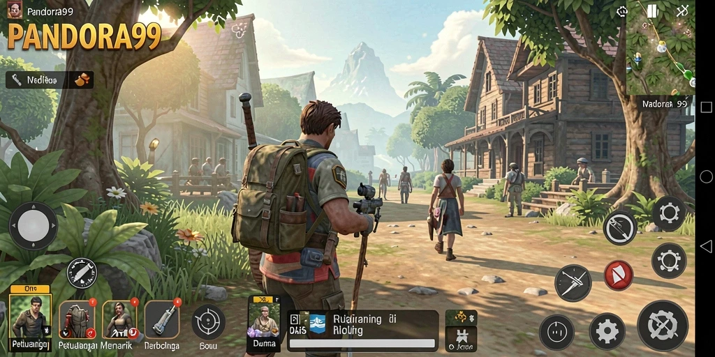 Screenshot PANDORA99 menampilkan gameplay seru di dunia terbuka.