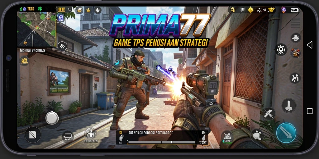 Screenshot dari gameplay mendebarkan PRIMA77 yang penuh aksi.
