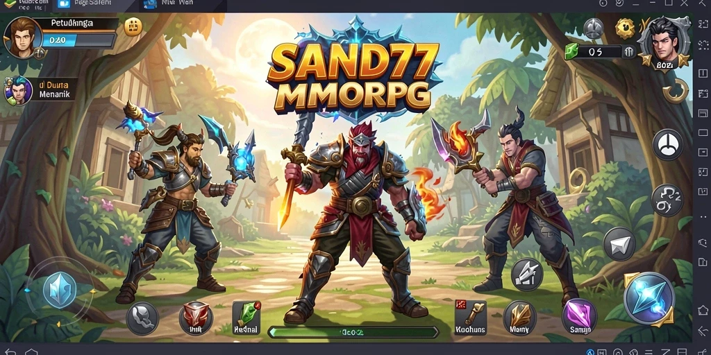 Tampilan gameplay yang menakjubkan dari SAND77 di dunia MMORPG.