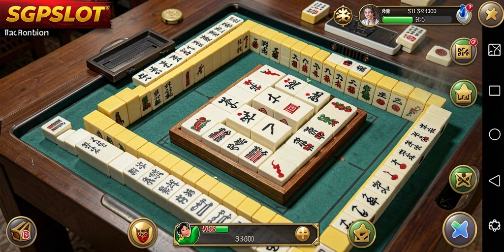 Tangkapan layar gameplay SGPSLOT yang menampilkan aksi Mahjong.