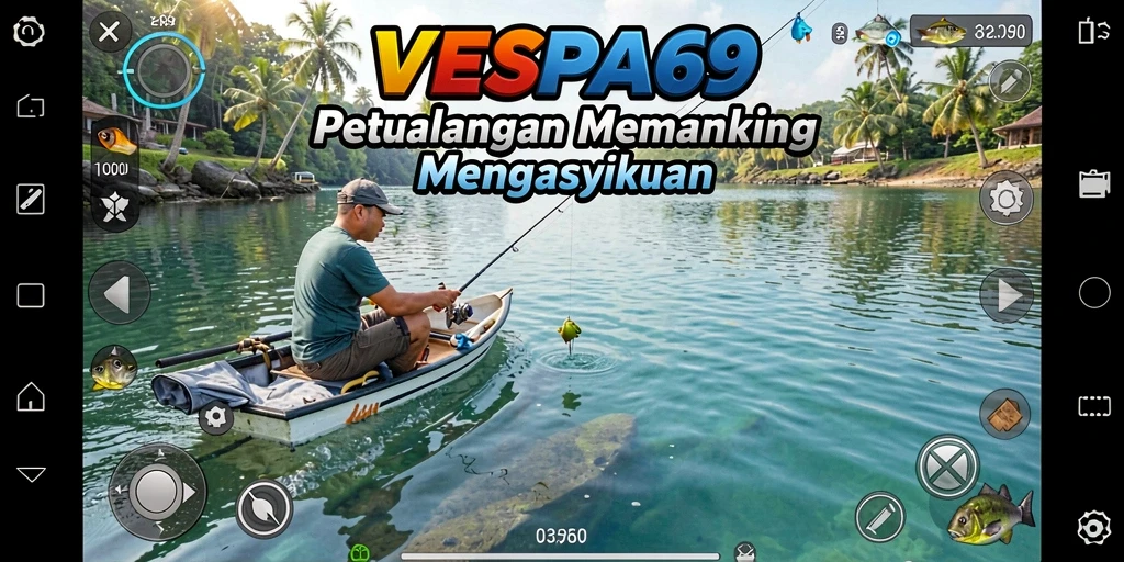 Screenshot VESPA69 menampilkan aksi memancing yang seru dan interaktif.